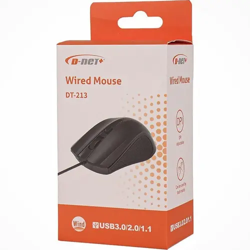 موس مشکی برند d_net مدل dt_213