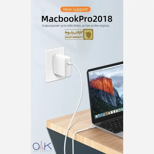 کابل دو سر تایپ سی 100 وات OAK مدل K200 - 2
