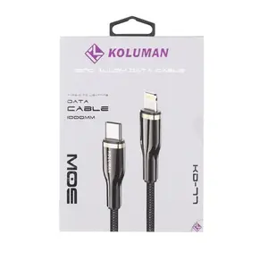 کابل شارژ PD و فست Type-C to Lightning برند کلومن Koluman اورجینال مدل KD-77 کنفی 30W
