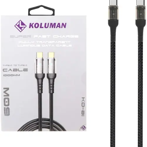 کابل فست شارژ Type-C to Type-C کلومن مدل KD-81