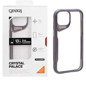 قاب گوشی 15 آیفون  نرمال اورجینال جیرفور gear4 طرح CRYSTAL PLACE طلقی شیشه ای مگ سیف دار شفاف