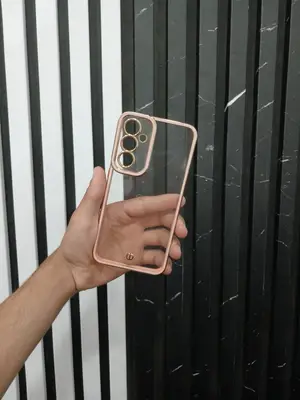 قاب s23 fe شفاف دور صورتی